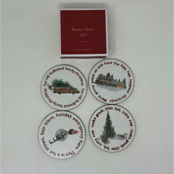 Pottery Barn National Lampoon’s Christmas Vacation Cork Coasters NEW IN BOX - Picture 3 of 11